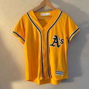 Women’s Gold A’s Jersey, Size Large